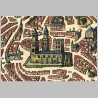Sé de Lisboa, Georg Braun and Franz Hogenberg, Vista da Sé de Lisboa no século XVI (mapa de 1598), Wikipedia.png